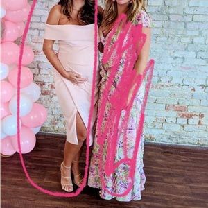 Pink off shoulder dress